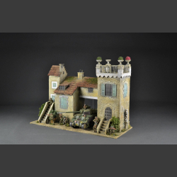 French monastery with tower-building and passage.