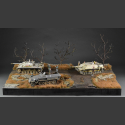 Crossroads through winter / early spring terrain - diorama
