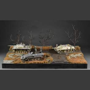 Crossroads through winter / early spring terrain - diorama