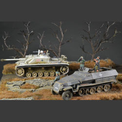 Crossroads through winter / early spring terrain - diorama