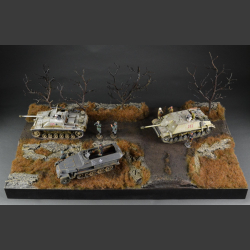 Crossroads through winter / early spring terrain - diorama