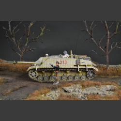 Crossroads through winter / early spring terrain - diorama