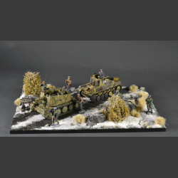 Road to Bastogne through winter terrain - diorama