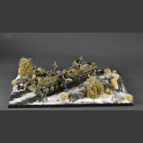 Road to Bastogne through winter terrain - diorama