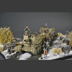 Road to Bastogne through winter terrain - diorama