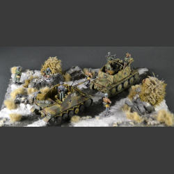 Road to Bastogne through winter terrain - diorama