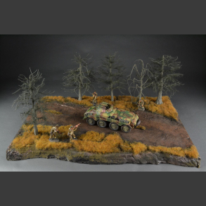 Road through winter / early spring terrain - diorama