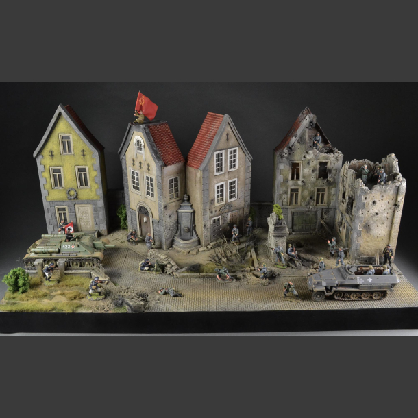 European city in ruins - Diorama