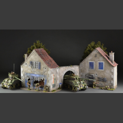 French "Tabac &amp; Vins" shop and back house with passage.