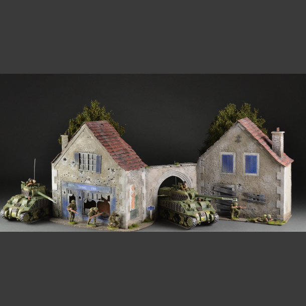 French "Tabac &amp; Vins" shop and back house with passage.
