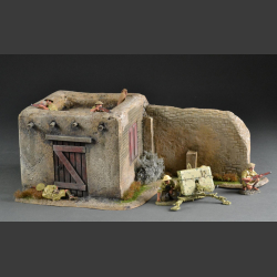 Desert house with wall
