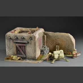 Desert house with wall