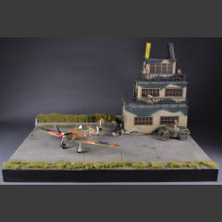 RAF Control tower with airfield - diorama