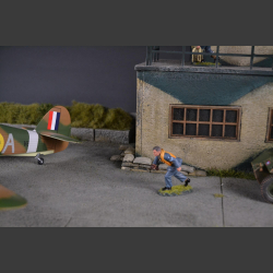 RAF Control tower with airfield - diorama