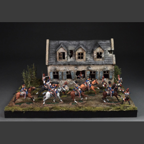 Plancenoit village house, bombed and shelled - Diorama