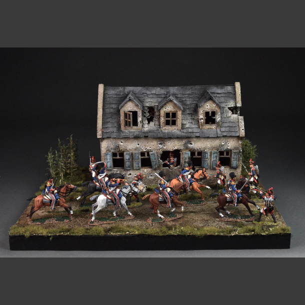 Plancenoit village house, bombed and shelled - Diorama