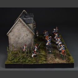 Plancenoit village house, bombed and shelled - Diorama