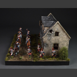 Plancenoit village house, bombed and shelled - Diorama