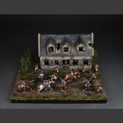 Plancenoit village house, bombed and shelled - Diorama