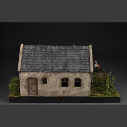 Plancenoit village house, bombed and shelled - Diorama