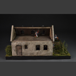 Plancenoit village house, bombed and shelled - Diorama