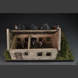 Plancenoit village house, bombed and shelled - Diorama
