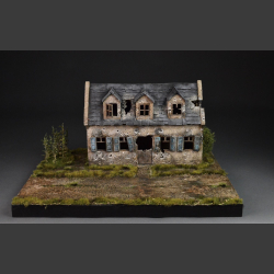 Plancenoit village house, bombed and shelled - Diorama