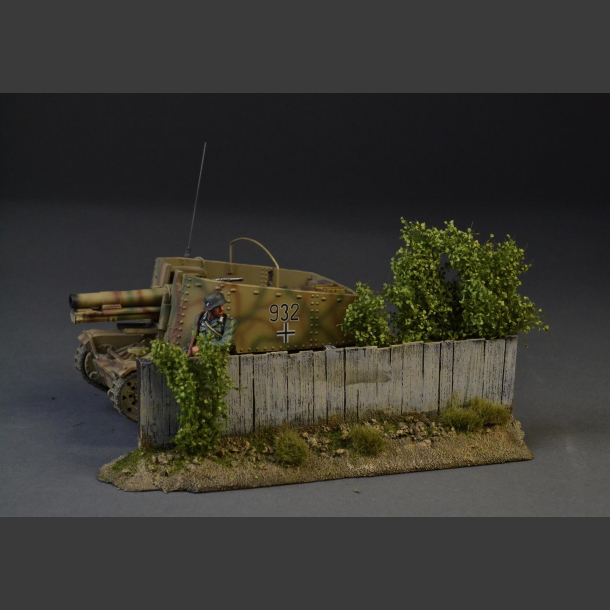Wooden fence with bushes (only 1 in stock)