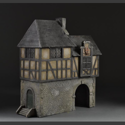 Medieval building and gate 