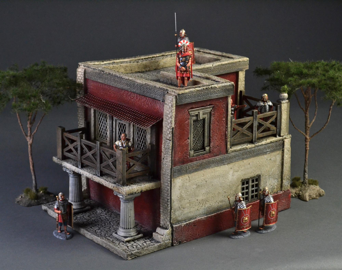 Roman two-story mansion with two balconies, - ROMAN ERA: DIORAMAS ...