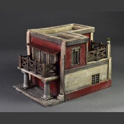 Roman two-story mansion with two balconies,